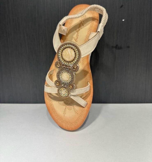12 pezzi sandalo basso beige