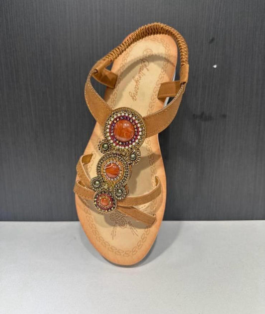 12 pezzi sandalo basso camel