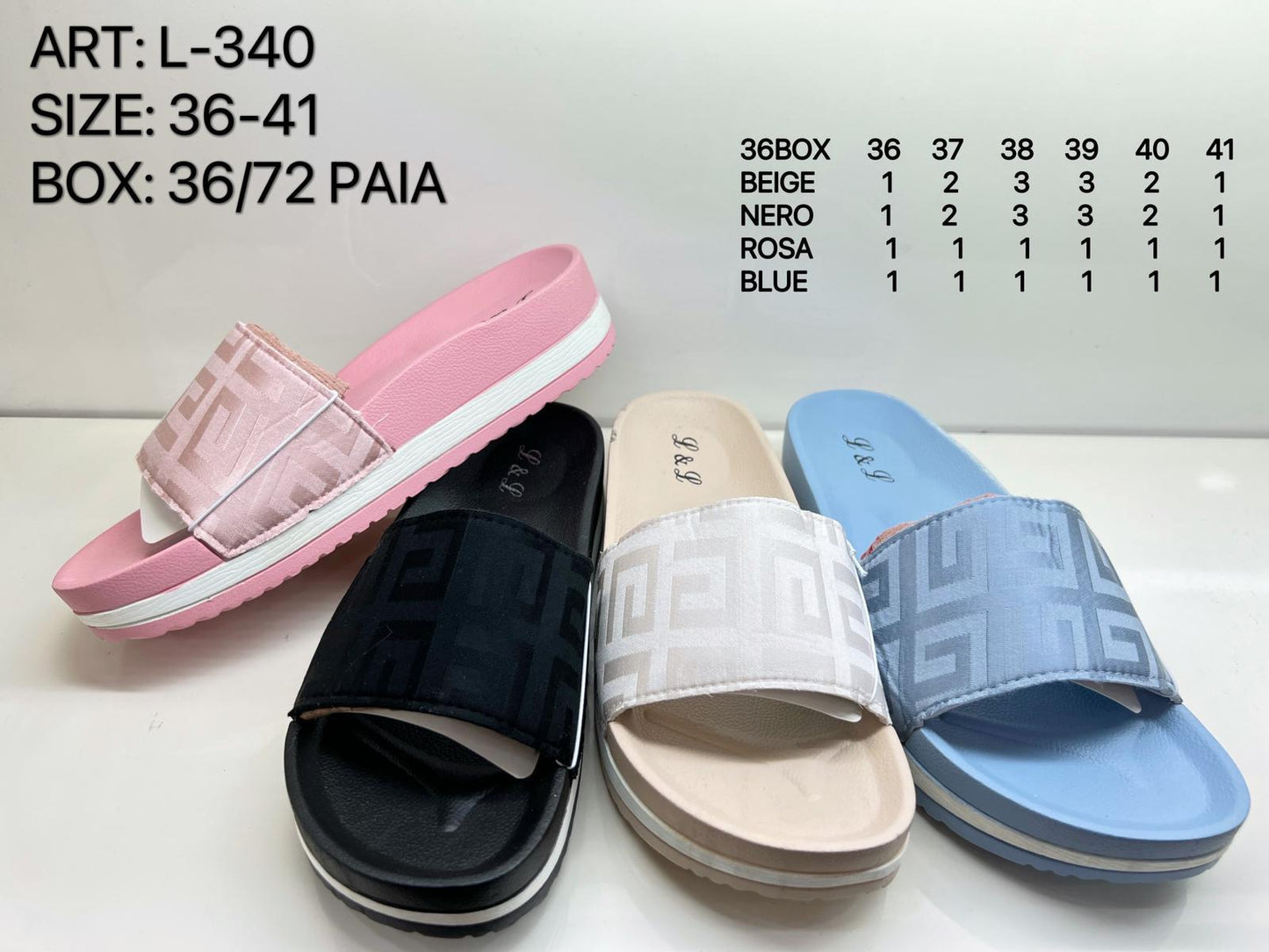 36 pezzi pantofole donna art.L.340