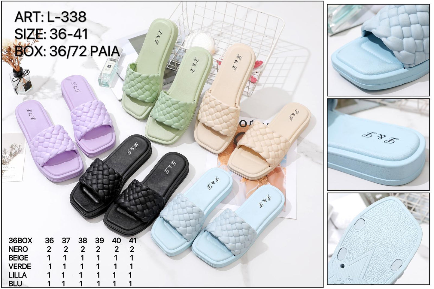 36 pezzi pantofole donna art.L.338