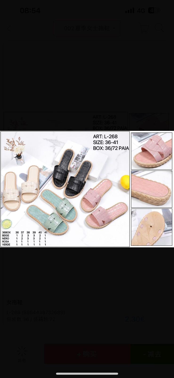 36 pezzi pantofole donna art.L268