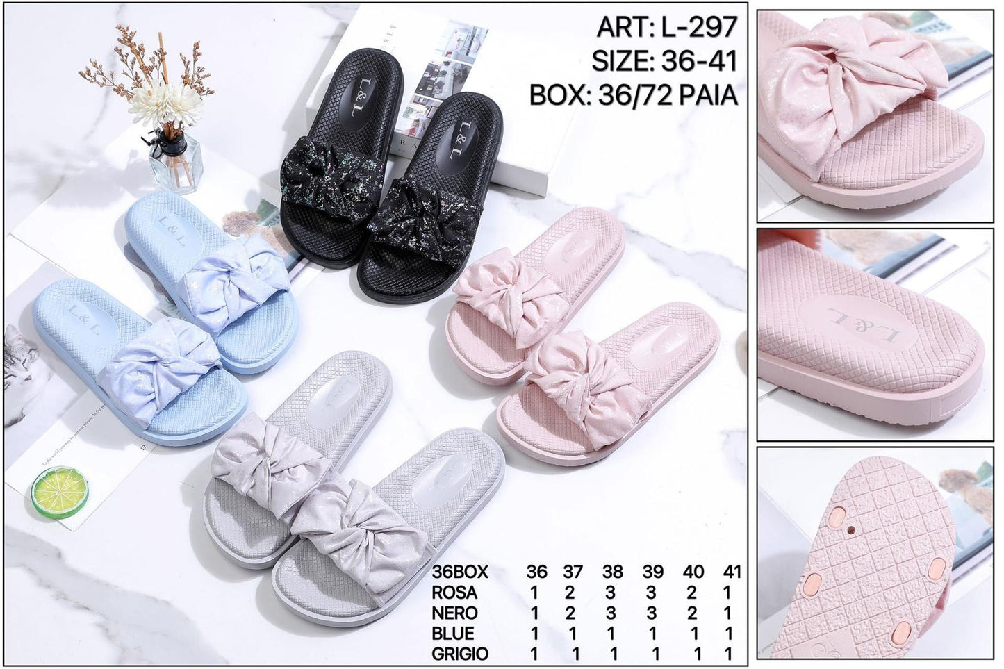 36 pezzi pantofole donna art.L.297