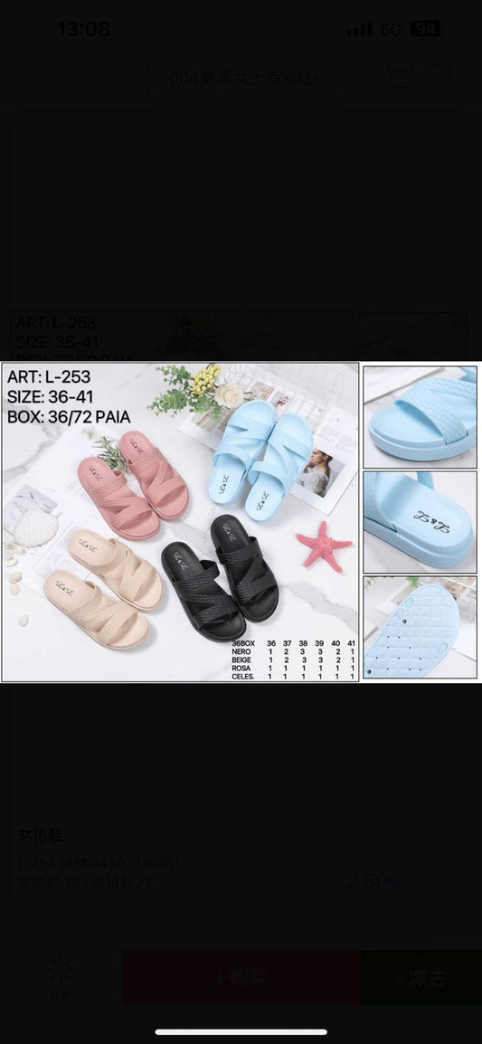 36 pezzi pantofole donna art.L.253